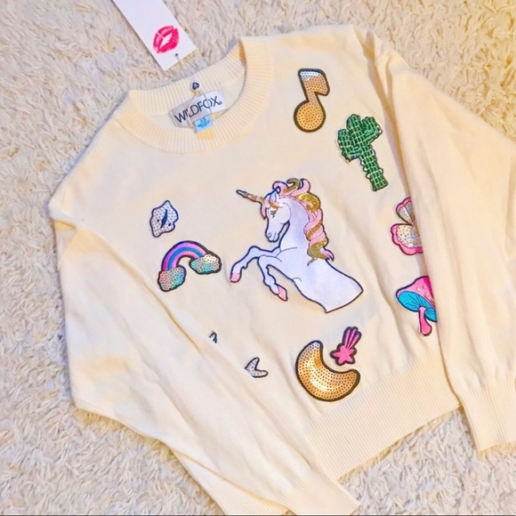 Wildfox unicorn sweater Sz L - Picture 2 of 3